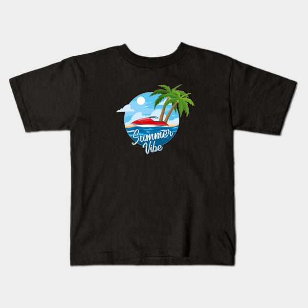 Summer Vibe Kids T-Shirt by equiliser